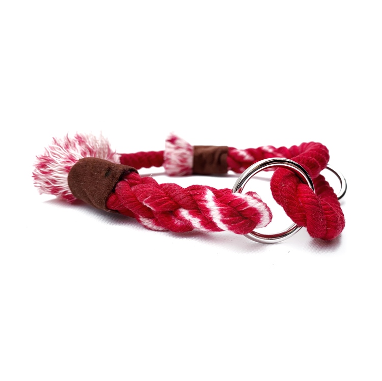 Rött hundhalsband av rep