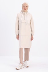 Allday Sweat Tunika med dragkedja - Beige