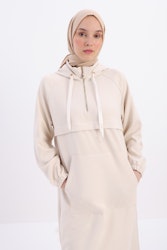 Allday Sweat Tunika med dragkedja - Beige