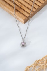 Stål Rosa Sten Halsband
