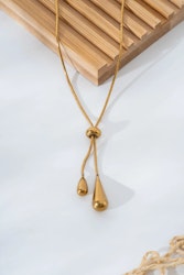 Minimalistisk Drop Detail Justerbart stålhalsband