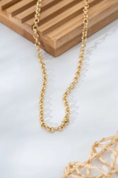 Guldfärg tjock länkkedja halsband