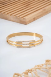 Stål Sten Rib Model Armband