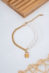 Stål Pearl Lock modell armband