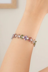 Vip Leaf Model Colorful och Diamond Stone Armband
