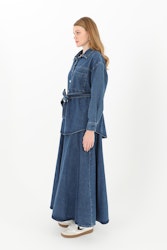 Set med denimskjortkjol för kvinnor