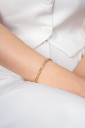Guldfärgad boll Detaljerad kedjelook VIP-armband