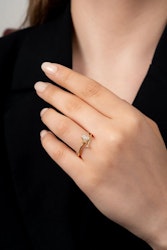Butterfly Figured Stone Detaljerad Guld Gul Dam Ring