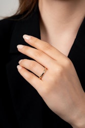 Minimal Stone Detaljerad Guld Justerbar Ring