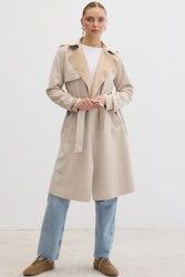 Mocka Trenchcoat - Stenfärgad