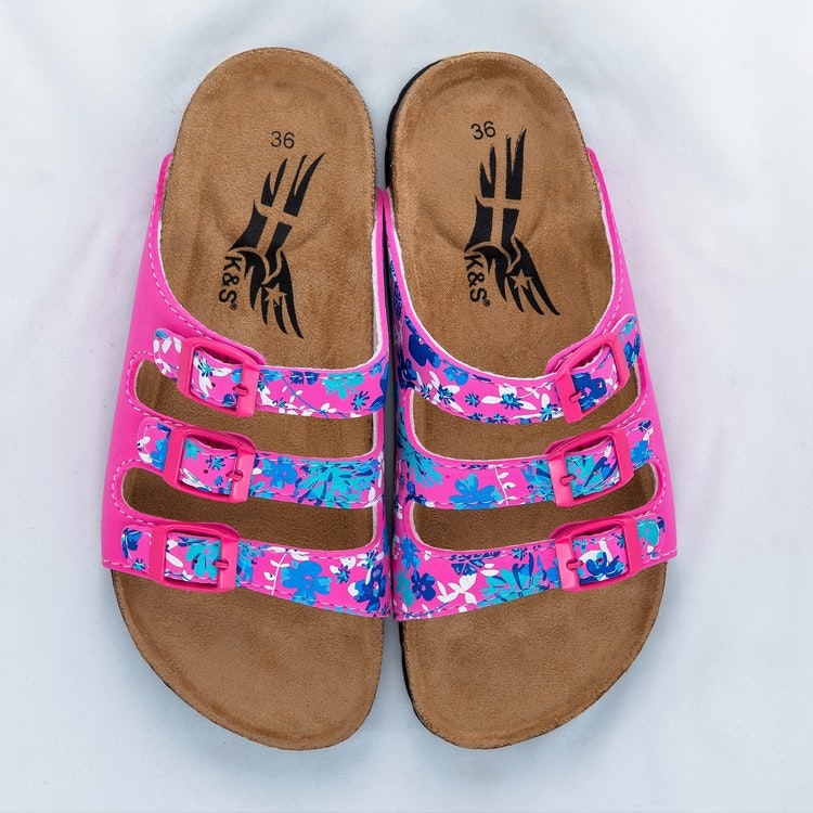 KS323 Plain Pink/Flowers