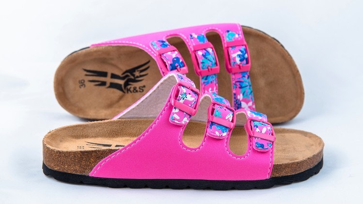 KS323 Plain Pink/Flowers