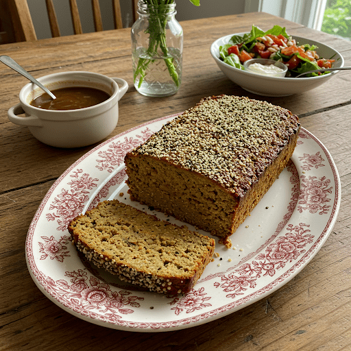 Recept på Vegetarisk köttfärslimpa med hampafrön