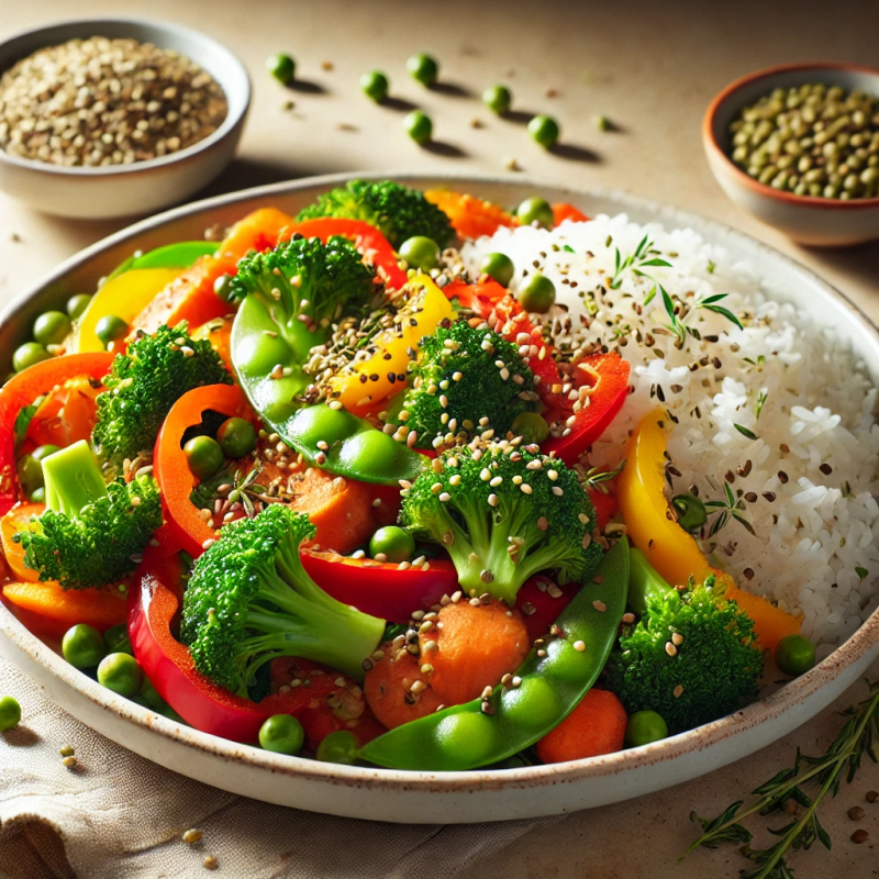 Recept på Grönsakswok med Hampafrön