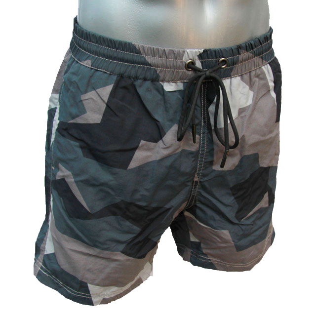 POSEIDON Swim Shorts M90 Grey seen from the side front on manequin
