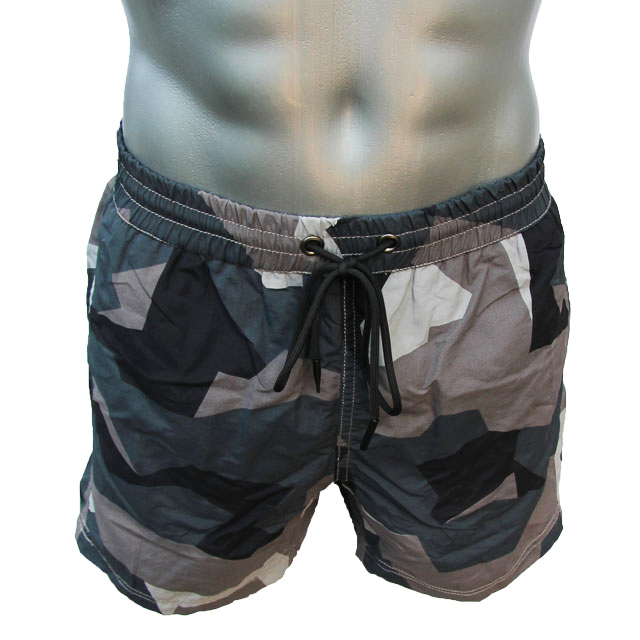 POSEIDON Swim Shorts M90 Grey seen full front and above on manequin