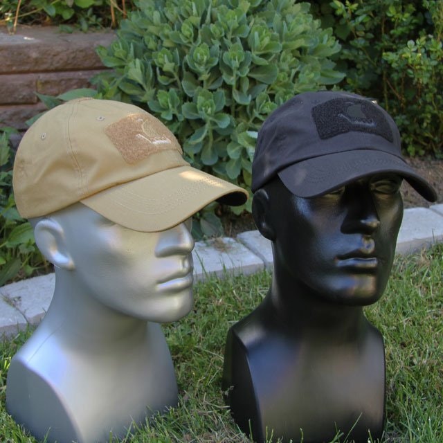 Tactical baseball caps in coyote and black colors