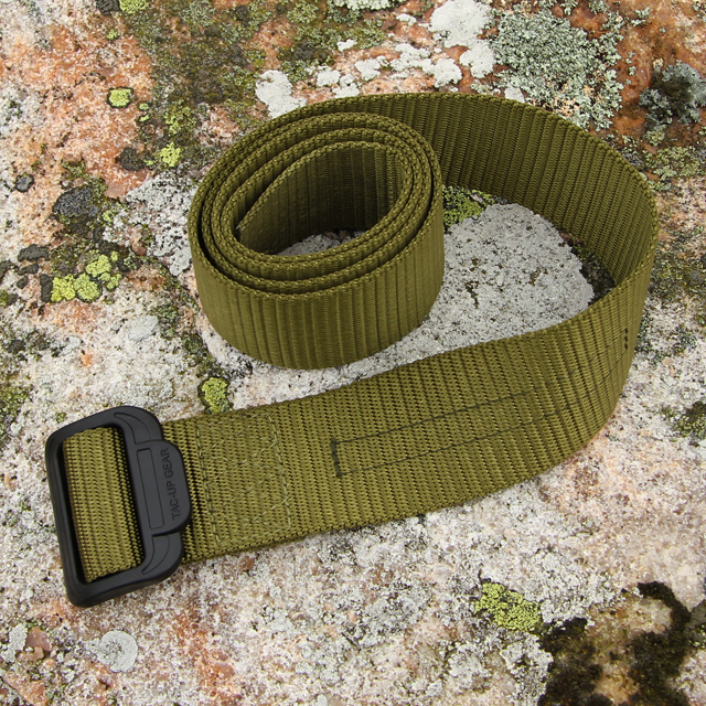 Stony background with lava on photo of a Expedition Belt Green.