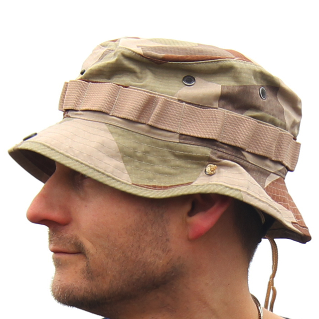 Sideview of the Boonie Hat M90K Desert worn by model.