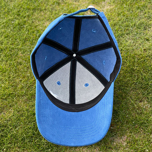 A Baseball Cap Blue from TAC-UP GEAR showing the inside