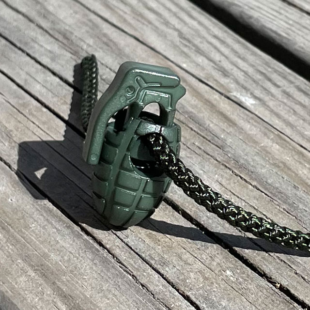 A closer look on a Cord Lock Grenade Green from TAC-UP GEAR