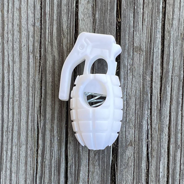 A Cord Lock Grenade White from TAC-UP GEAR seen full front