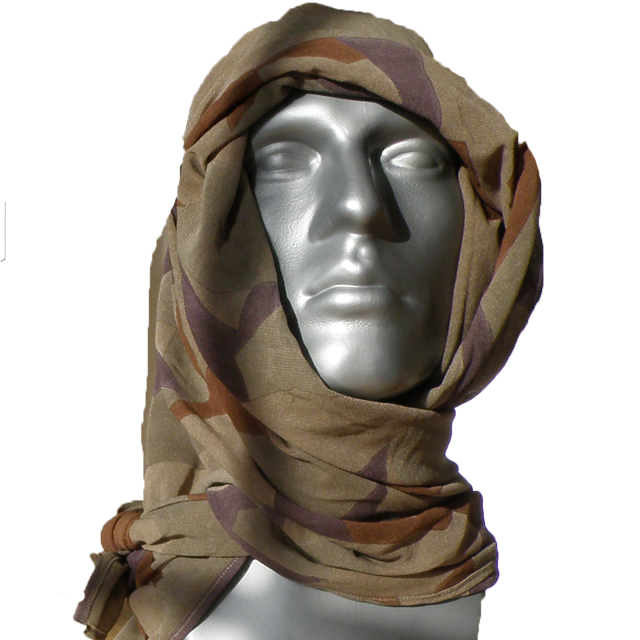 Manequin wearing a Desert Scarf M90K around the head for product picture.