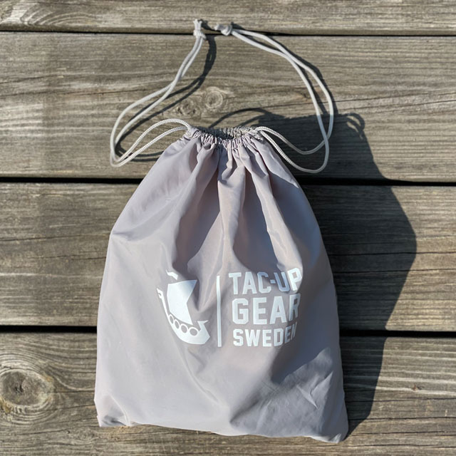 Drawstring Net Pouch Grey from TAC-UP GEAR with closed top