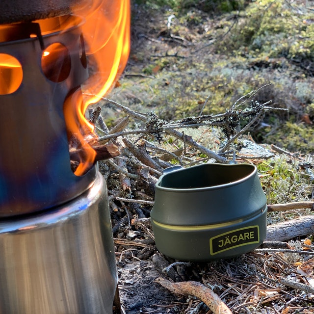 A fire and a Folding Cup JÄGARE OD Yellow/Black/Yellow