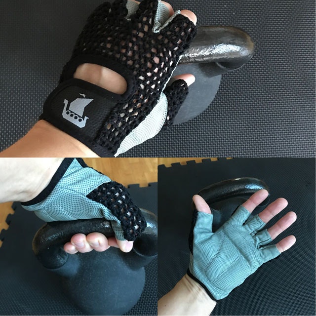Training usage in three fields of a Training Glove Net Black in action.