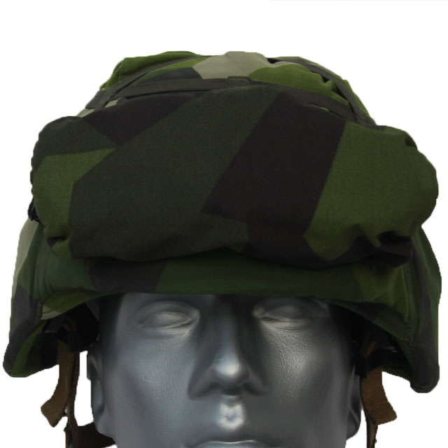 Showing the Goggle Cover M90 from the front when mounted on a helmet.