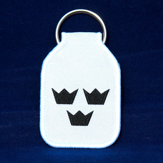 Keyring White With Crowns.