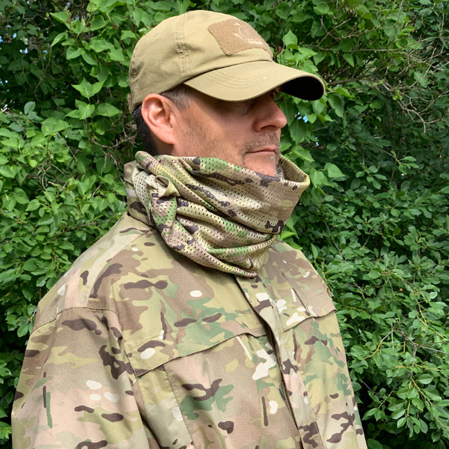 Shield your face and neck with a Mesh Scarf Multicam