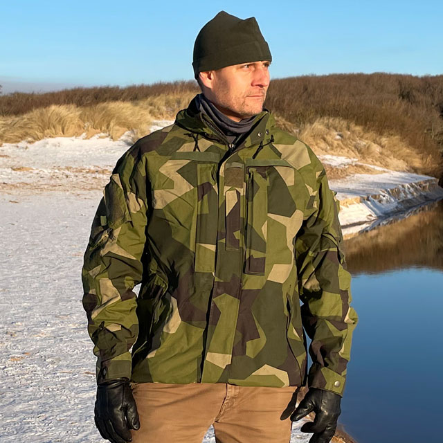 NCWR Jacket M90 from TAC-UP GEAR seen full front with snowy background