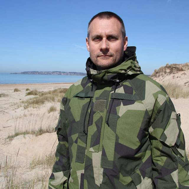 Full front picture on the beach wearing a NCWR Jacket M90 Gen 2