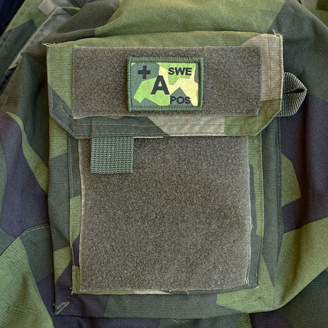 A-POS Blood Type Hook Patch M90 patch from TAC-UP GEAR on a NCWR Jacket M90 sleevepocket