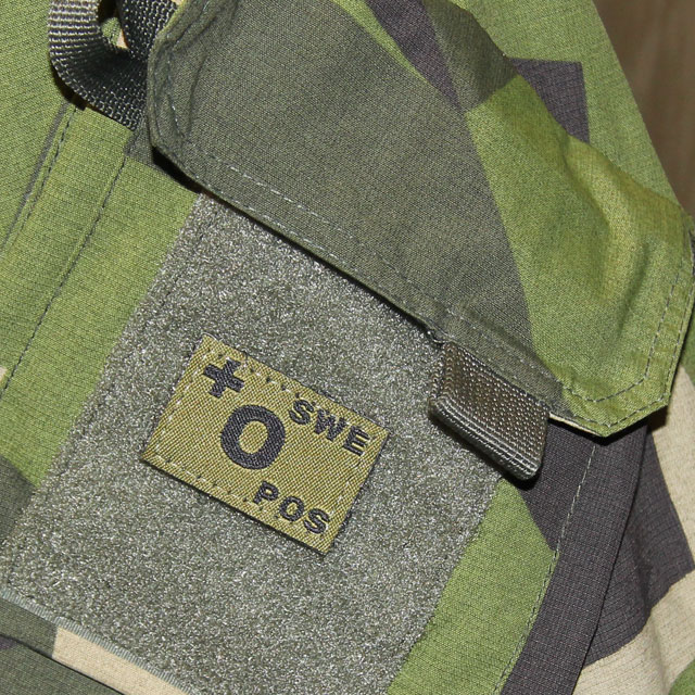 O+ Bloodtype Hook Patch Green.