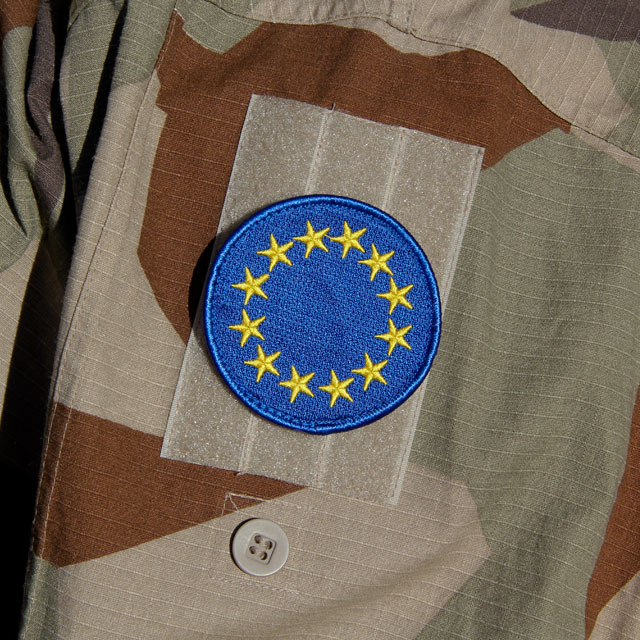 M90K desert sleeve with a EU Blue Embroidered Patch.