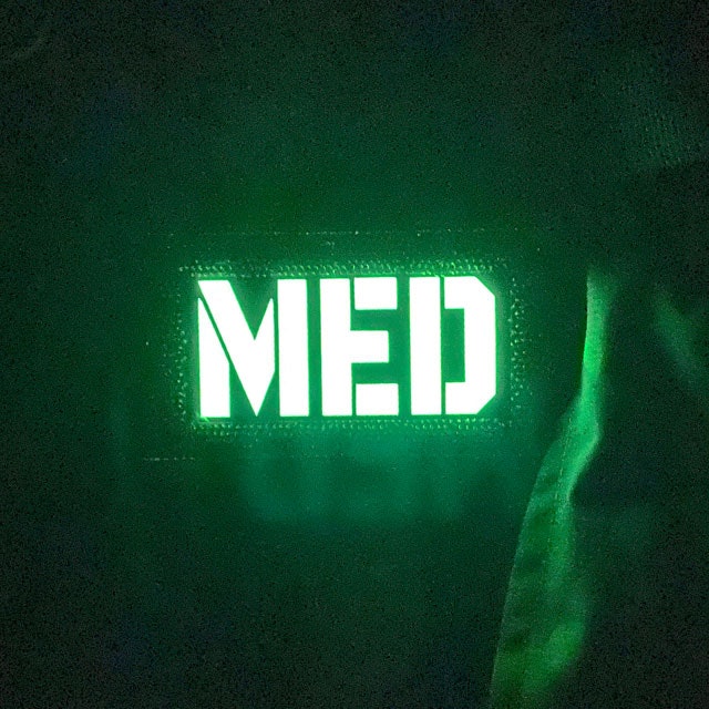 IR - MED Black-Green Reversible Glow Hook Patch seen in the dark