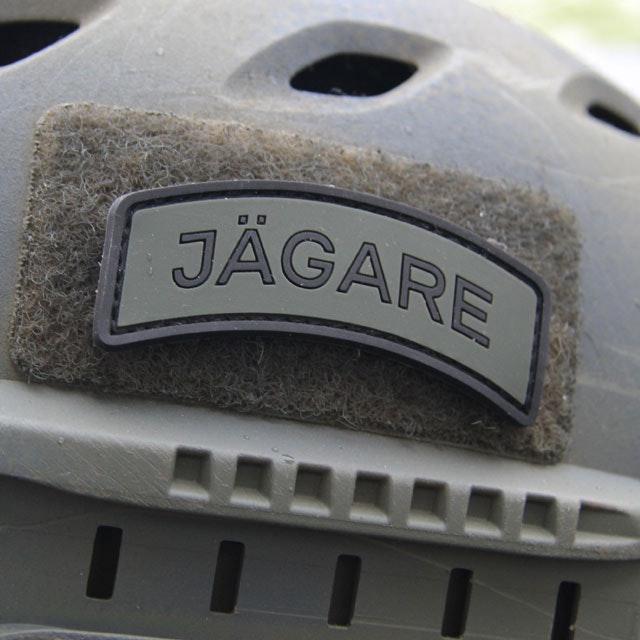 Mounted JÄGARE Black/Green/Black PVC Patch.