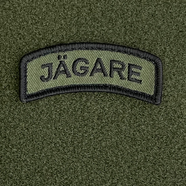 JÄGARE Hook Patch Black/Green from TAC-UP GEAR on green loop fabric