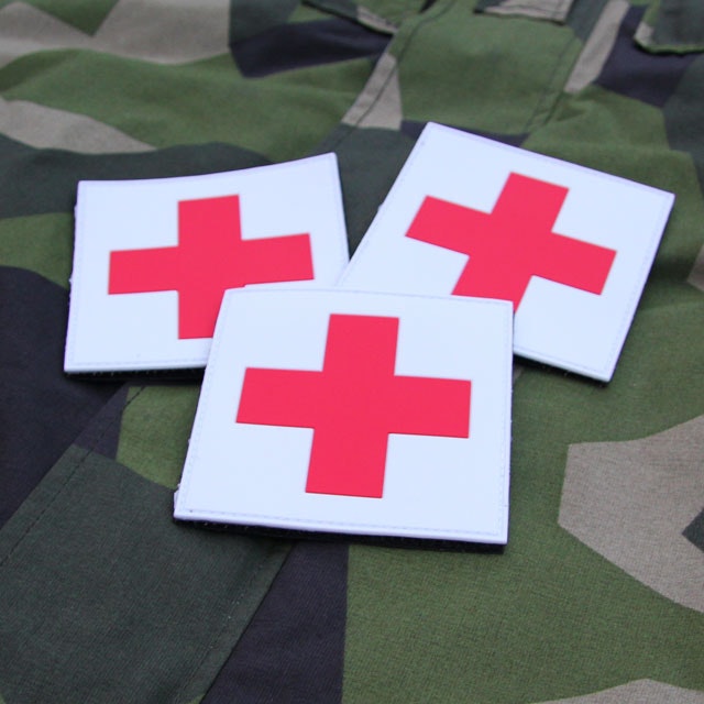 Medic Cross PVC Hook Patch x 3 Bundle.