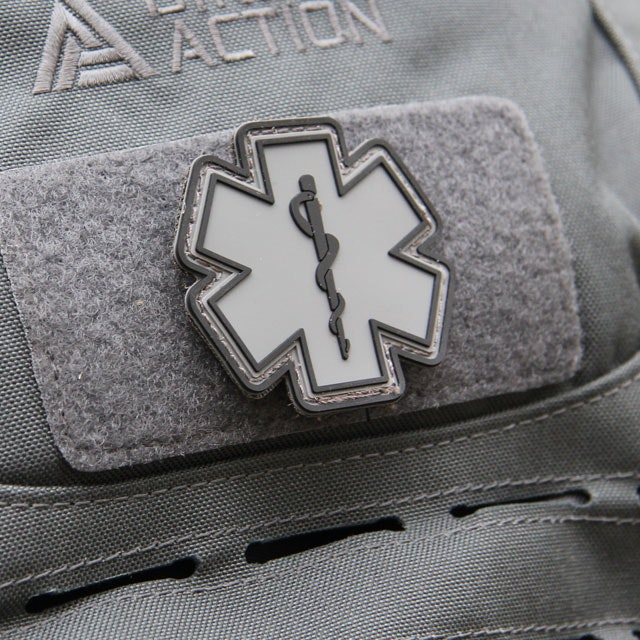 MEDIC PVC Star Black Grey Hook Patch.