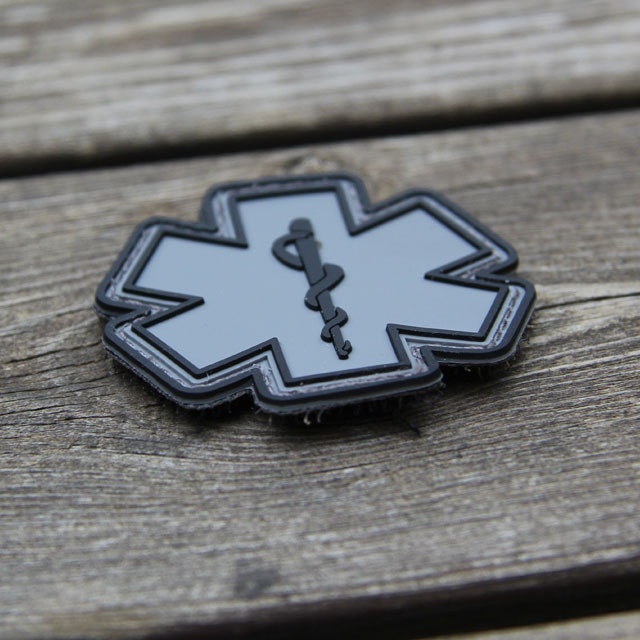 Products picture of a MEDIC PVC Star Black Grey Hook Patch.