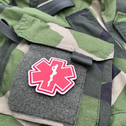 MEDIC PVC Star Red White Hook Patch