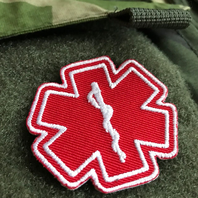 MEDIC Star of Life Red White Hook Patch.