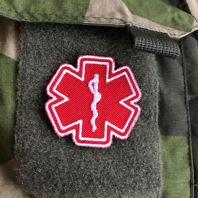 Product photo of the MEDIC Star of Life Red White Hook Patch.