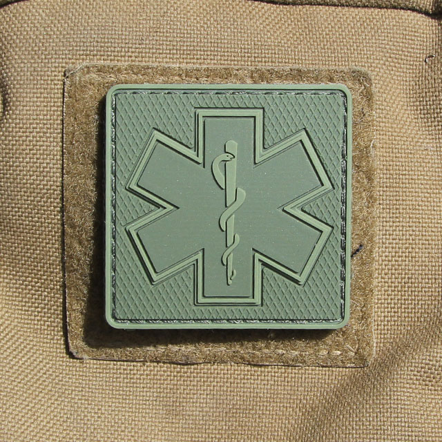 MEDIC Subdued Green Star Hook PVC Patch.