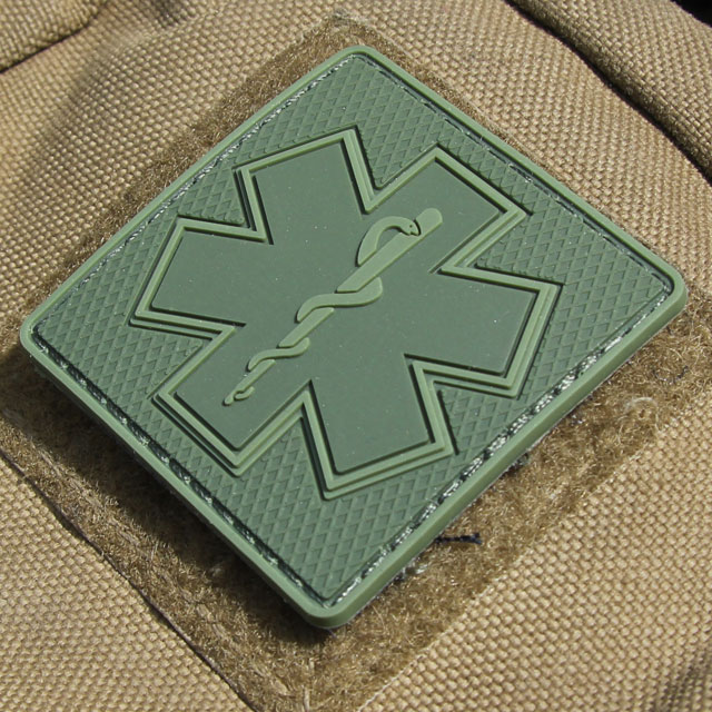 MEDIC Subdued Green Star Hook PVC Patch.