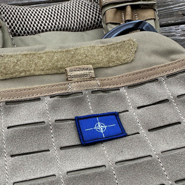 Close angle on a NATO Flag Hook Patch Small V.2 from TAC-UP GEAR